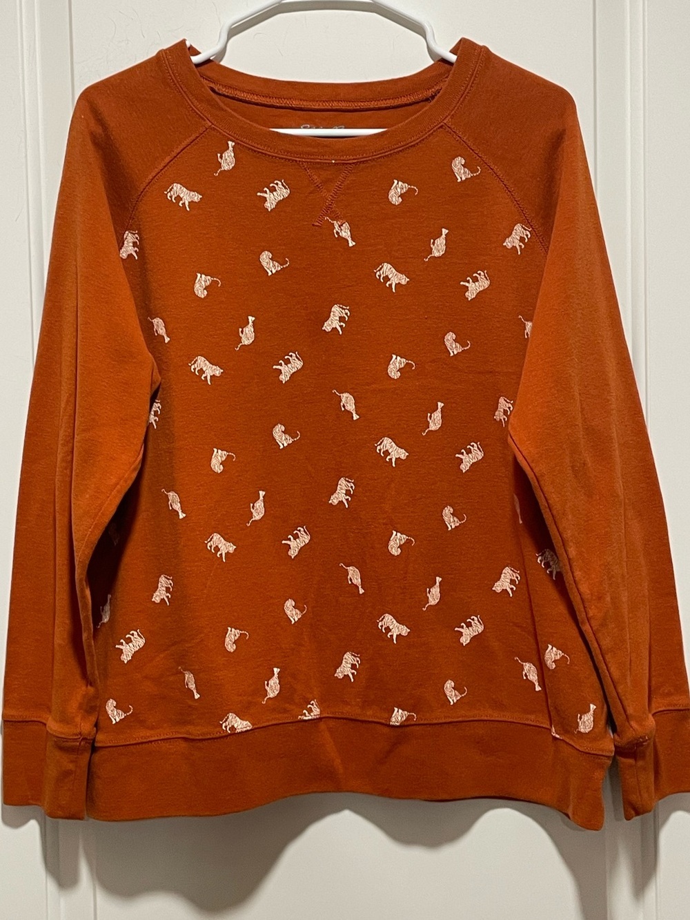 Eddie Bauer Legend Wash Womens XL Animal Print Lightweight Pullover Sweatshirt
